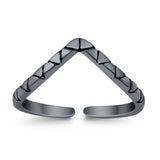 Adjustable V Snake Toe Ring Band 925 Sterling Silver For Women (3mm)