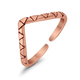 Adjustable V Snake Toe Ring Band 925 Sterling Silver For Women (3mm)