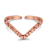 Adjustable V Snake Toe Ring Band 925 Sterling Silver For Women (3mm)