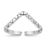 Adjustable V Snake Toe Ring Band 925 Sterling Silver For Women (3mm)