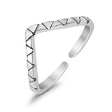 Adjustable V Snake Toe Ring Band 925 Sterling Silver For Women (3mm)