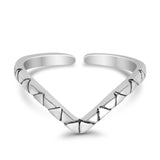 Adjustable V Snake Toe Ring Band 925 Sterling Silver For Women (3mm)