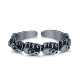 Adjustable Elephants Toe Ring Band 925 Sterling Silver (4mm)