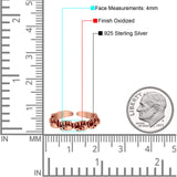 Adjustable Elephants Toe Ring Band 925 Sterling Silver (4mm)