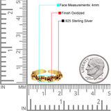 Adjustable Elephants Toe Ring Band 925 Sterling Silver (4mm)