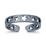 Stars Toe Ring Band Adjustable 925 Sterling Silver For Women (4mm)