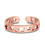 Stars Toe Ring Band Adjustable 925 Sterling Silver For Women (4mm)