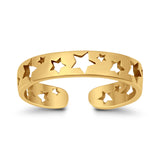 Stars Toe Ring Band Adjustable 925 Sterling Silver For Women (4mm)