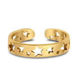 Stars Toe Ring Band Adjustable 925 Sterling Silver For Women (4mm)