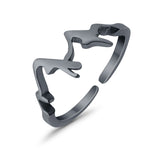 Mountains Toe Ring Plain Adjustable Band 925 Sterling Silver (6mm)