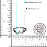 Mountains Toe Ring Plain Adjustable Band 925 Sterling Silver (6mm)