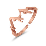 Mountains Toe Ring Plain Adjustable Band 925 Sterling Silver (6mm)