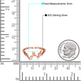 Mountains Toe Ring Plain Adjustable Band 925 Sterling Silver (6mm)