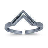 Adjustable V-Shaped Toe Ring Band 925 Sterling Silver (5mm)