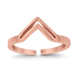 Adjustable V-Shaped Toe Ring Band 925 Sterling Silver (5mm)