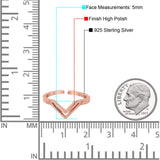 Adjustable V-Shaped Toe Ring Band 925 Sterling Silver (5mm)