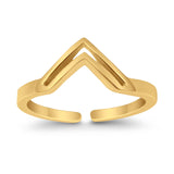 Adjustable V-Shaped Toe Ring Band 925 Sterling Silver (5mm)