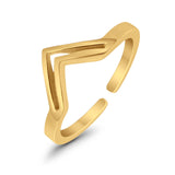 Adjustable V-Shaped Toe Ring Band 925 Sterling Silver (5mm)