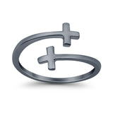 Crosses Adjustable Toe Ring 925 Sterling Silver for Women (8mm)