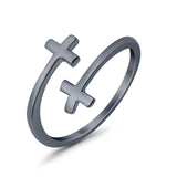 Crosses Adjustable Toe Ring 925 Sterling Silver for Women (8mm)