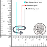 Crosses Adjustable Toe Ring 925 Sterling Silver for Women (8mm)