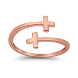 Crosses Adjustable Toe Ring 925 Sterling Silver for Women (8mm)