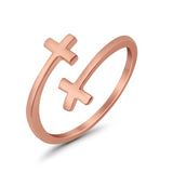 Crosses Adjustable Toe Ring 925 Sterling Silver for Women (8mm)