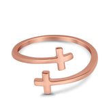 Crosses Adjustable Toe Ring 925 Sterling Silver for Women (8mm)