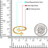 Crosses Adjustable Toe Ring 925 Sterling Silver for Women (8mm)