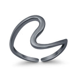 High Polish Toe Ring Band Adjustable 925 Sterling Silver Toe Finger Ring (10mm)