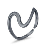 High Polish Toe Ring Band Adjustable 925 Sterling Silver Toe Finger Ring (10mm)