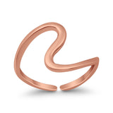 High Polish Toe Ring Band Adjustable 925 Sterling Silver Toe Finger Ring (10mm)