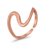 High Polish Toe Ring Band Adjustable 925 Sterling Silver Toe Finger Ring (10mm)