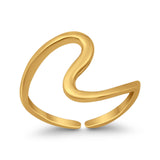 High Polish Toe Ring Band Adjustable 925 Sterling Silver Toe Finger Ring (10mm)