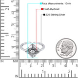 Flower Toe Ring Adjustable Oxidized Band Simulated Cubic Zirconia 925 Sterling Silver (10mm)