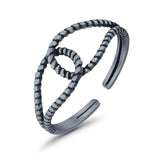 Adjustable Knot Toe Ring Band 925 Sterling Silver (6mm)