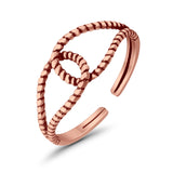 Adjustable Knot Toe Ring Band 925 Sterling Silver (6mm)