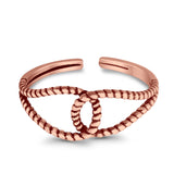 Adjustable Knot Toe Ring Band 925 Sterling Silver (6mm)