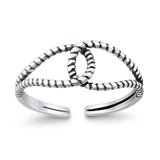 Adjustable Knot Toe Ring Band 925 Sterling Silver (6mm)