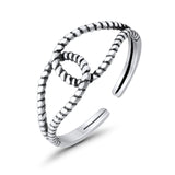 Adjustable Knot Toe Ring Band 925 Sterling Silver (6mm)