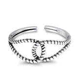 Adjustable Knot Toe Ring Band 925 Sterling Silver (6mm)