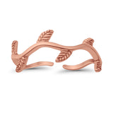 Vines Adjustable Toe Ring Band 925 Sterling Silver (7mm)