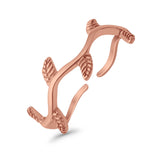 Vines Adjustable Toe Ring Band 925 Sterling Silver (7mm)