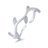 Vines Adjustable Toe Ring Band 925 Sterling Silver (7mm)