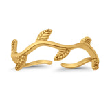 Vines Adjustable Toe Ring Band 925 Sterling Silver (7mm)
