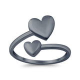Adjustable Hearts Toe Ring 925 Sterling Silver for Women (10mm)