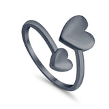 Adjustable Hearts Toe Ring 925 Sterling Silver for Women (10mm)