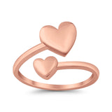 Adjustable Hearts Toe Ring 925 Sterling Silver for Women (10mm)