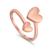 Adjustable Hearts Toe Ring 925 Sterling Silver for Women (10mm)
