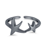 Awesome Starfish Adjustable Toe Ring 925 Sterling Silver for Womens (14mm)